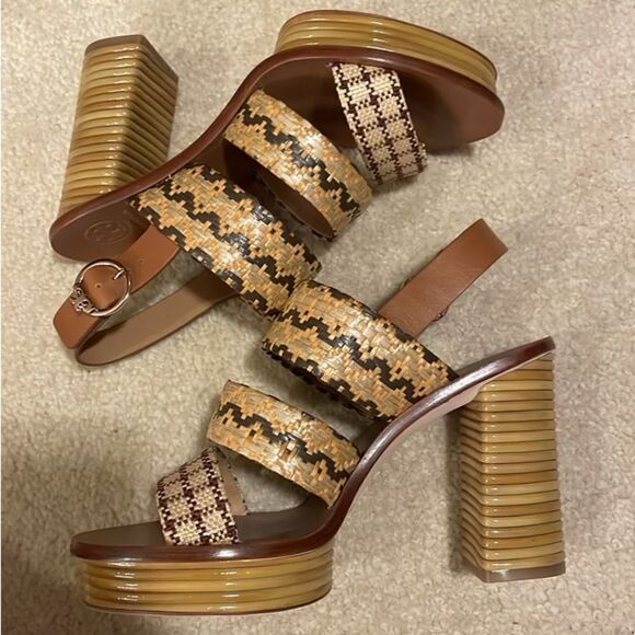 EUC Tory Burch Patos Western Weave Platform Sandal - Picture 3 of 7